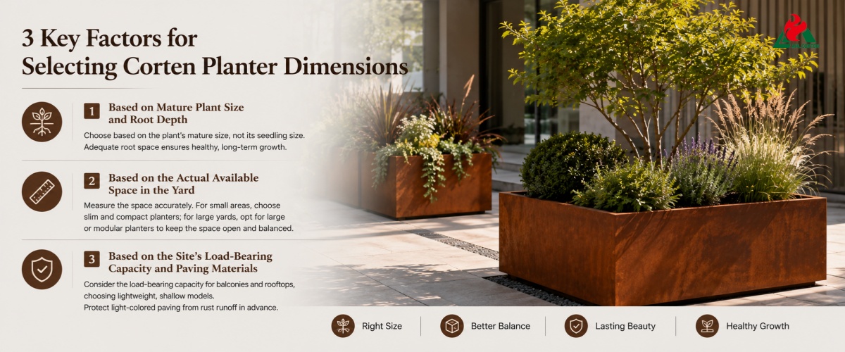 3 Key Factors for Selecting Corten Planter Dimensions